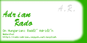 adrian rado business card